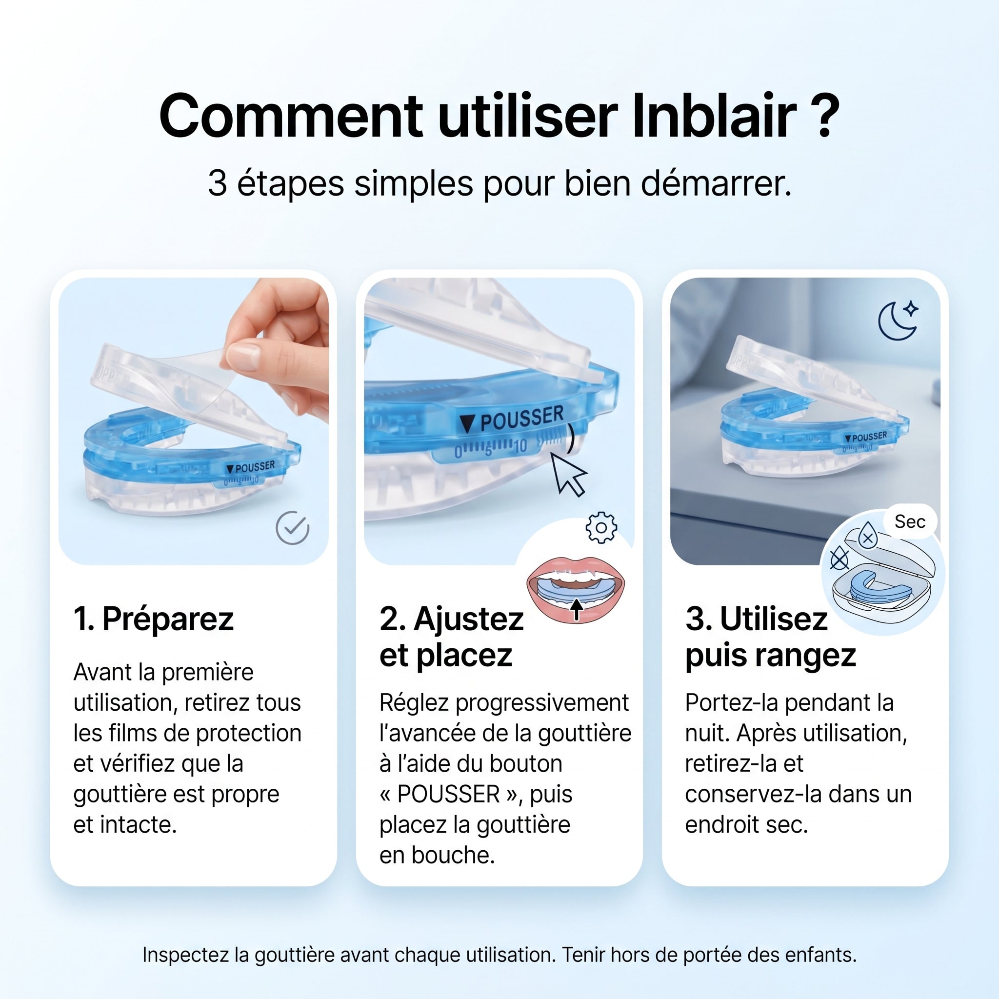 Inblair – Gouttière anti-ronflement ajustable