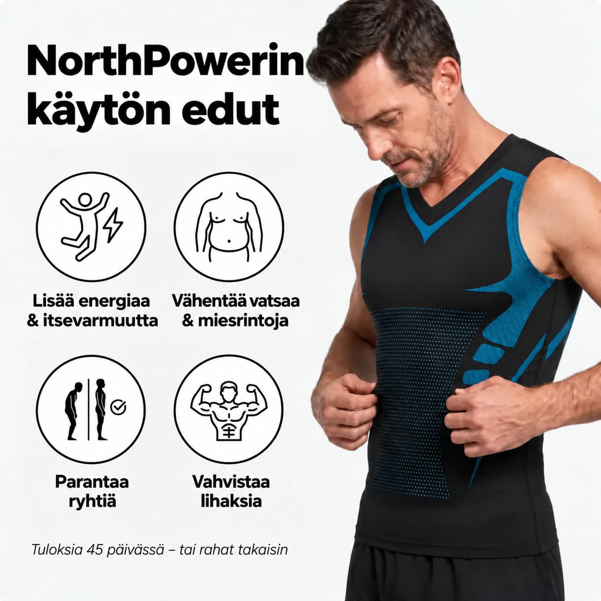 NorthPower V-pääntie | Saa vatsasi näyttämään pienemmältä